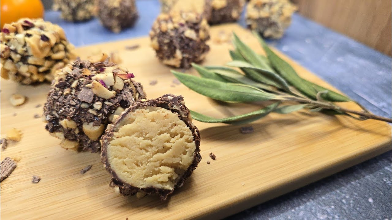 Dark Chocolate Peanut Butter Fudge Balls - No Bake